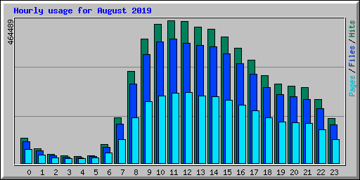 Hourly usage for August 2019