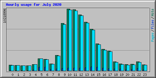 Hourly usage for July 2020