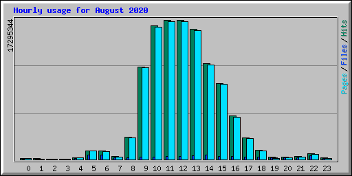 Hourly usage for August 2020