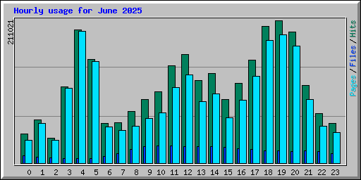 Hourly usage for June 2025